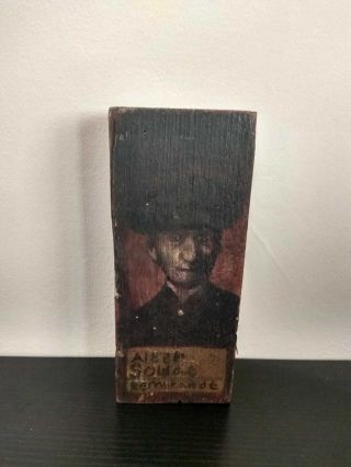 Rembrandt (attr) " Alter Soldat " Painting On A Wood Brick Very Old And Rare