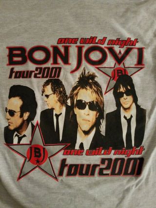 Bon Jovi One Wild Night Tour Shirt Mega Rare