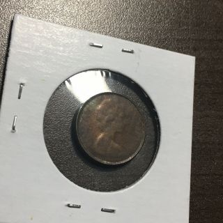 Very Rare Error Coin Canada - 1974 1 Cent Struck Through Capped Die
