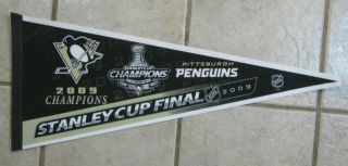 2009 Pittsburgh Penguins Stanley Cup Champions Full Size Felt Pennant Rare
