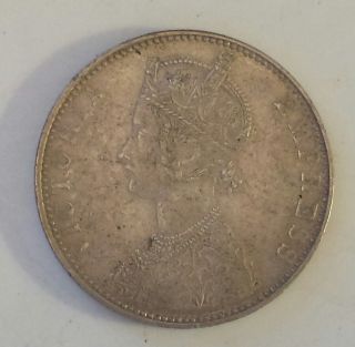 /rare " 1897 India/bikanir 1 Rupee " Silver Coin Xf - Not Prof.  Graded