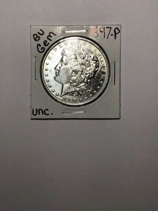 1897 - P Morgan Silver Dollar Uncirculated Bu Gem Rare Philadelphia