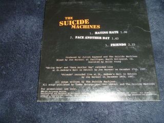 THE SUICIDE MACHINES RARE 3 TRK PROMO CD 1998 2