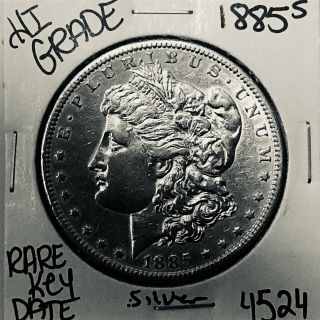 1885 S Morgan Silver Dollar Hi Grade U.  S.  Rare Key Coin 4524