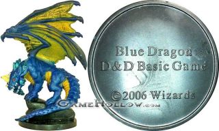 D&d Miniatures Deathknell Set Blue Dragon Large Rare 38/60