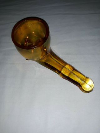 Vintage 1940s Depression Era Carnival Glass Pipe Amber Rare