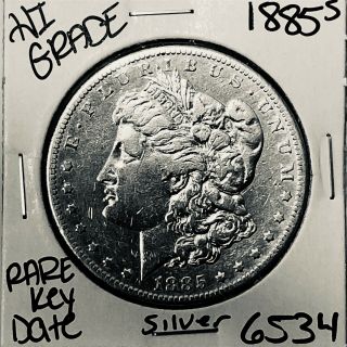1885 S Morgan Silver Dollar Hi Grade U.  S.  Rare Key Coin 6534