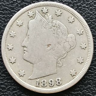 1898 Liberty Head Nickel 5c Circulated Rare 15618