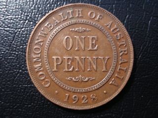Australian 1928 Penny Coin Broken 8 Variety Almost 8 Pearls Rare Estate Find