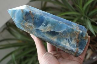 1105g Top Rare Natural Blue - Veins Stone Quartz Crystal Point Healing A93