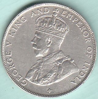 Straits Settlement British Crown Colony George V 50 Cent 1921 Silver Coin Rare