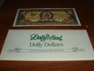 1997 Dolly Two 2 Dollar Dollywood Rare Note With Envelope