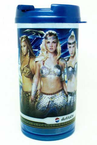 Britney Pink Beyonce Enrique " Pepsi Gladiators " Thailand Promo Water Bottle Rare
