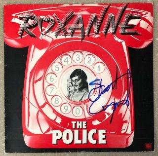 Stewart Copeland Signed " Roxanne " 12” Single Record By The Police - Rare - Sting