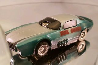 Vintage Tyco Slot Car Chevy " Trick Camaro " Pro Stock Car Silver/green Rare