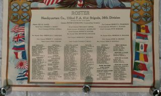 Rare World War One Roster Poster Formerly First Texas Calvary 36th Division 4