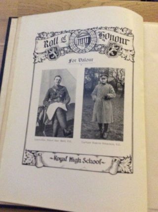 1914 - 1918 Roll of Honour Edinburgh Royal High School 1st Edition WW1 Rare 2