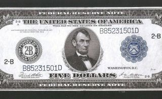 Rare Type C York 1914 $5 Federal Reserve Note