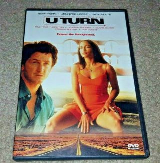U - Turn {dvd,  1998} Jennifer Lopez,  Sean Penn,  Nick Nolte - Rare Oop W Insert
