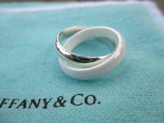 100 Tiffany & Co Rare White Jade And Silver Interlock - Sterling Silver