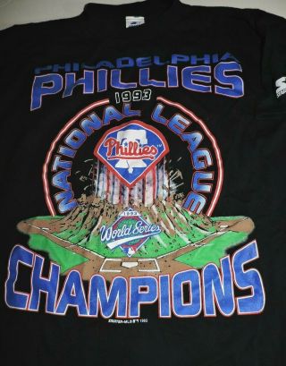 Philadelphia Phillies Nl Champions 1993 T Shirt Xl Starter Rare Vtg Kruk Daulton