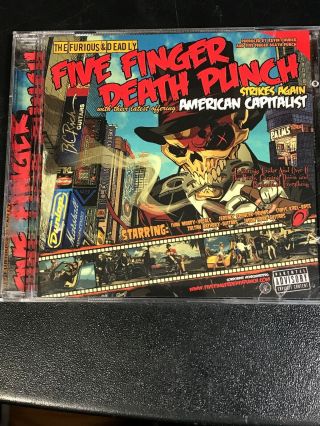 Five Finger Death Punch Strikes Again:american Capitalist Explicit Cd Rare Cover