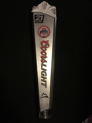 Coors Light Brewing Rare Ohio State Buckeyes 3 Glasses,  Tap Handle
