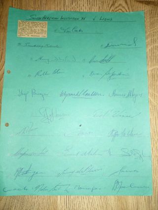 Rare Signed Team Sheet From British Lions 1980 Rugby Tour Of Sa - Invitation Xv