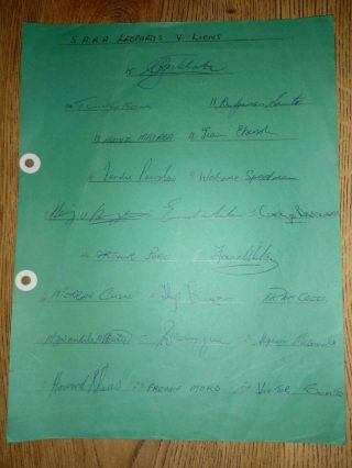 Rare Signed Team Sheet British Lions Rugby 1980 Tour Of Sa - Sara Leopards.