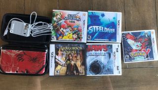 nintendo 3ds xl Pokemon X And Y bundle.  RARE,  Limited Edition With 7 Games 2