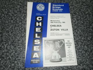Chelsea V Aston Villa 1964/5 Football League Cup Semi - Final Feb 10th Rare