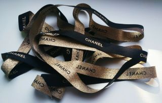 Chanel Ribbon Black - Gold A Set Of 2 Tapes Is Very Rare
