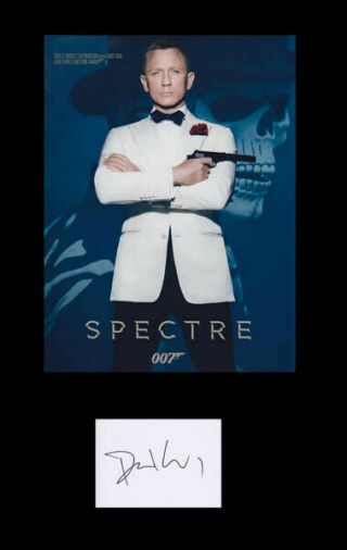 Daniel Craig 007 James Bond Authentic Autograph Card And Photo Rare Full Sig.