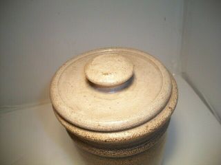 Rare 1982 Rowe Pottery FLOWER DESIGN Salt Glazed Stoneware Crock WITH LID 4