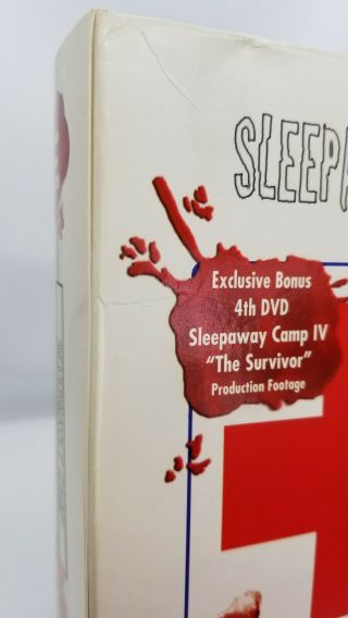 SLEEPAWAY CAMP SURVIVAL KIT (DVD 2002) RARE RECALLED COVER W 4TH BONUS DVD 2