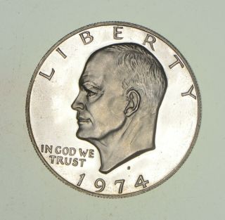 Specially Minted S Mark 1974 - S 40 Eisenhower Proof Silver Dollar Rare 747