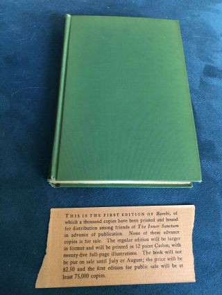 Bambi A Life In The Woods By Felix Salten First Edition 1928 Rare