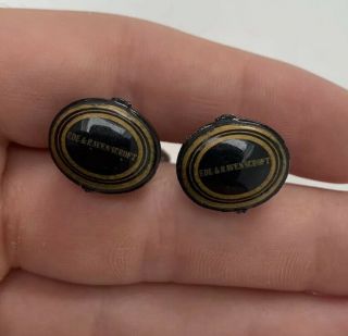 Rare Antique Novelty Cufflinks In The Form Of Tole Wear Boxes Ede & Ravenscroft
