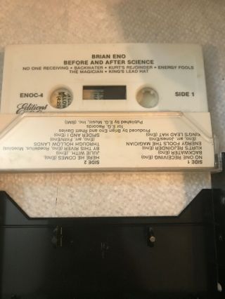 BRIAN ENO BEFORE & AFTER SCIENCE RARE CASSETTE TAPE LATE NITE BARGAIN 2