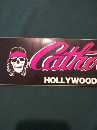 Cathouse,  Hollywood Sunset Strip 1986 Glam Hairbands 80s rare bumper sticker 2