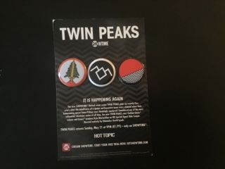 Twin Peaks Promotional Button Set Hot Topic Pins Badges Rare