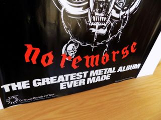 MOTORHEAD Poster No Remorse USA PROMO ONLY 1984 ' In - Store ' Rare Lemmy 3