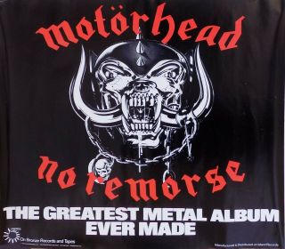 MOTORHEAD Poster No Remorse USA PROMO ONLY 1984 ' In - Store ' Rare Lemmy 5