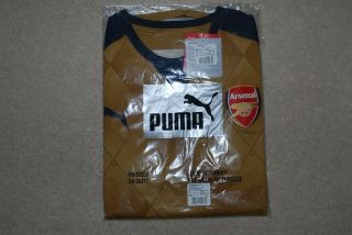 Rare Bnwt Arsenal 15/16 Player Issue Actv Puma Gold Away Shirt Size Large