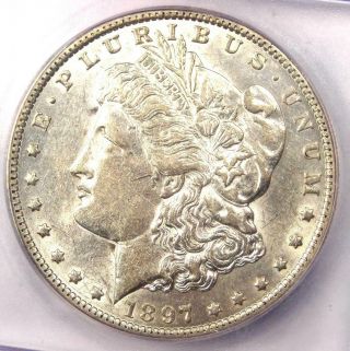 1897 - O Morgan Silver Dollar - Icg Au55 - Rare Date In Au55 - Near Ms/unc
