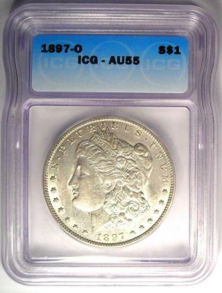 1897 - O Morgan Silver Dollar - ICG AU55 - Rare Date in AU55 - Near MS/UNC 2