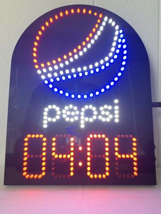 Rare Vintage Pepsi Cola Light Up Wall Clock Scoreboard Style North Star Cool