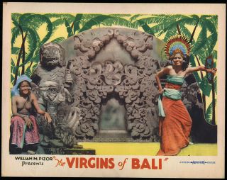 1932 Hollywood Documentary The Virgins Of Bali Rare Vintage Lobby Card