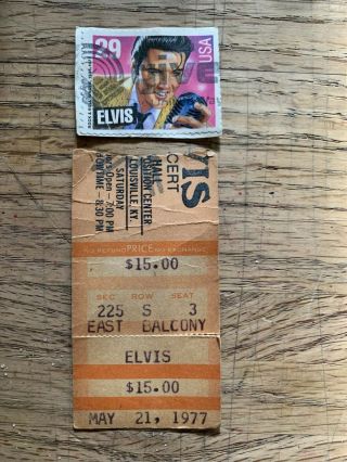 Rare May 21 1977 Elvis Presley Concert Ticket Stub Louisville Ky.