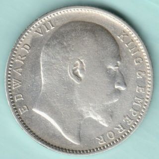 British India - 1903 - King Edward Vii - One Rupee - Rare Variety Silver Coin